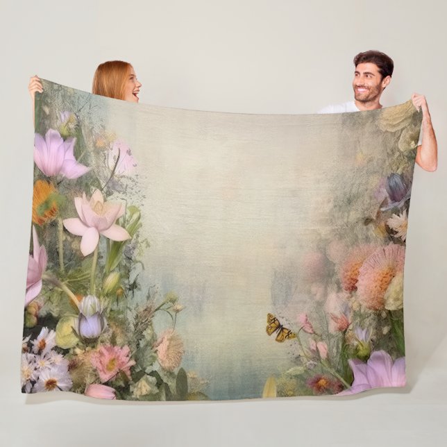 Zen Garden Oasis: Serene Lotus in Wasserfarbe Fleecedecke (Beispiel)