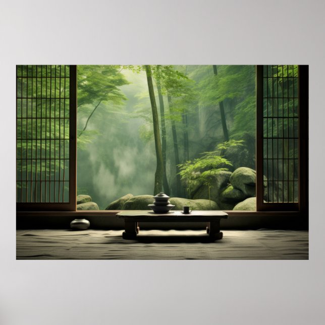 Zen Garden Ruhige Friedliche Natur Poster (Vorne)