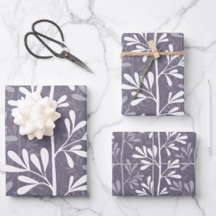 Zen Garden Stems Deep Minimale Botanische Silhouet Geschenkpapier Set