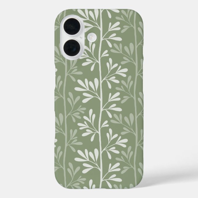 Zen Garden Stems Minimal Botanical Green Case-Mate iPhone Hülle (Rückseite)