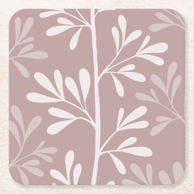 Zen Garden Stems XL minimaler botanischer antiker  Rechteckiger Pappuntersetzer (Vorderseite)