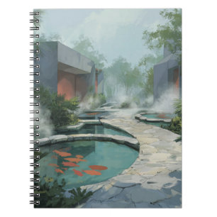 Zen Garden Wellness-Center Koi Pond Art Notebook Notizblock
