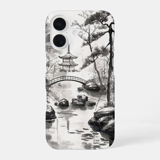 Zen-Garten iPhone 16 Hülle (Rückseite)