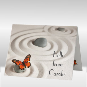 Zen-Garten, Monarch-Schmetterling Grußkarte Karte