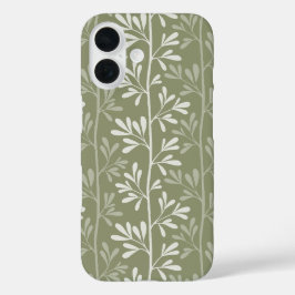 Zen-Garten-Stiele Minimale Botanik Olivgrün iPhone 16 Hülle