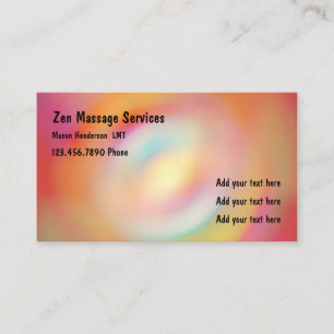 Zen genehmigter Massage-Therapeut Visitenkarte