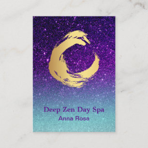 *~* Zen Glitzer Gold Spiral Mediation Reiki Visitenkarte