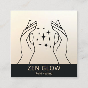Zen Glow Energy Healer Reiki Practitioner Wellness Quadratische Visitenkarte