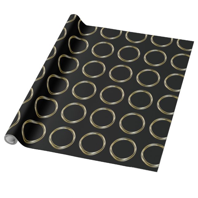 Zen Golden    CircleDas Minimalistische Black Gold Geschenkpapier (Ungerollt)