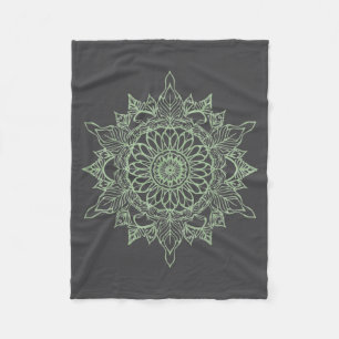 Zen Grow Line Art Mandala Friedliche Botanik Fleecedecke