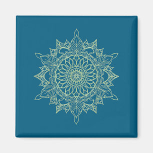 Zen Grow Line Art Mandala Friedliche Botanik Magnet