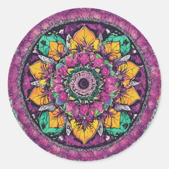Zen Harmony Mandala Sticker (Vorderseite)