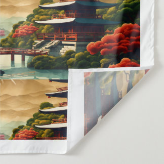 Zen Harmony Pagoda Tapestry Wandteppich
