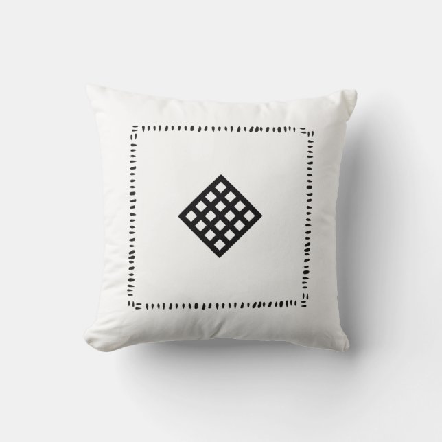 Zen Harmony Pillow | Minimalist Tibetan Art Cushio Kissen (Vorderseite)