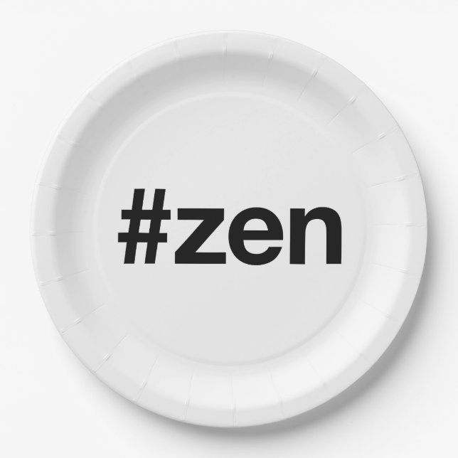 ZEN Hashtag Pappteller (Vorderseite)