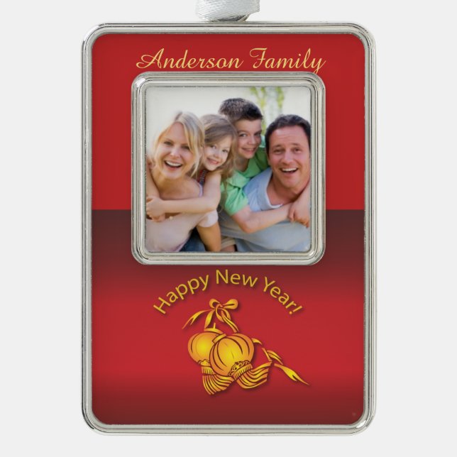 Zen Holiday Ornaments Rahmen-Ornament Silber (Vorderseite)