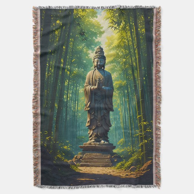 Zen im Bambushain Decke (Vorderseite Vertikal)