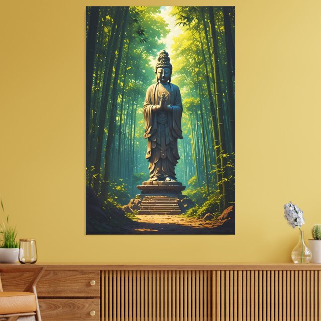 Zen in der Bambusgrove Leinwanddruck (Insitu (Wohnzimmer))