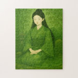 Zen in einem grünen - meditativen Farbpuzzle Puzzle<br><div class="desc">Tauchen Sie ein in eine Welt der Ruhe und Introspektion mit diesem grünen Puzzle. Mit fließenden Formen, symbolischen Wellen und ruhigen Figuren erinnert das Kunstwerk an die Ruhe der Meditation und inneren Klarheit. Dieses Puzzle wurde entwickelt, um die Sinne zu beruhigen und gleichzeitig visuelle Intrigen zu bieten. Es ist Teil...</div>