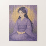 Zen in Lila - Meditatives Farbpuzzle Puzzle<br><div class="desc">Tauchen Sie ein in eine Welt der Ruhe und Introspektion mit diesem lila-thematischen Puzzle. Mit fließenden Formen, symbolischen Wellen und ruhigen Figuren erinnert das Kunstwerk an die Ruhe der Meditation und inneren Klarheit. Dieses Puzzle wurde entwickelt, um die Sinne zu beruhigen und gleichzeitig visuelle Intrigen zu bieten. Es ist Teil...</div>