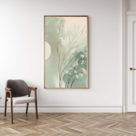 Zen Japandi Botanische Aquarellfarbe Poster