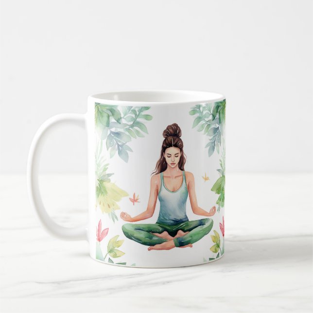 Zen-Kaffeetassen mit Yoga-Designs Kaffeetasse (Links)