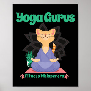 Zen Katze Yoga Gurus Meditation Ruhig Lotus Vibes  Poster