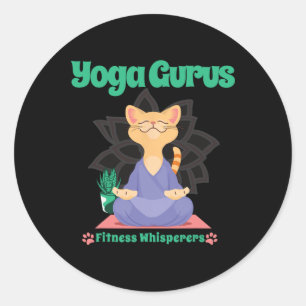 Zen Katze Yoga Gurus Meditation Ruhig Lotus Vibes  Runder Aufkleber