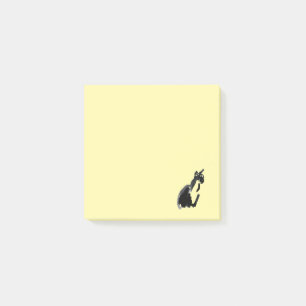 Zen-Katze Zeichnung Tinte Pinsel Wasch-Kunst  Post-it Klebezettel