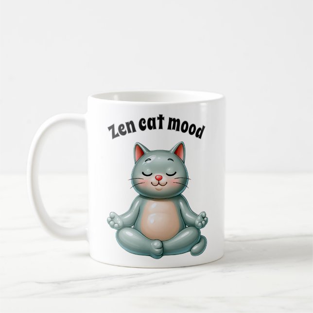 Zen-Katzen-Vibes Kaffeetasse (Links)
