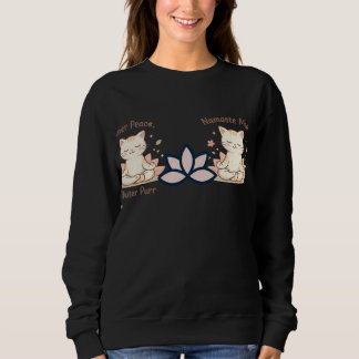Zen Katzen Yoga Minimal Süßes Meditationsdesign Sweatshirt
