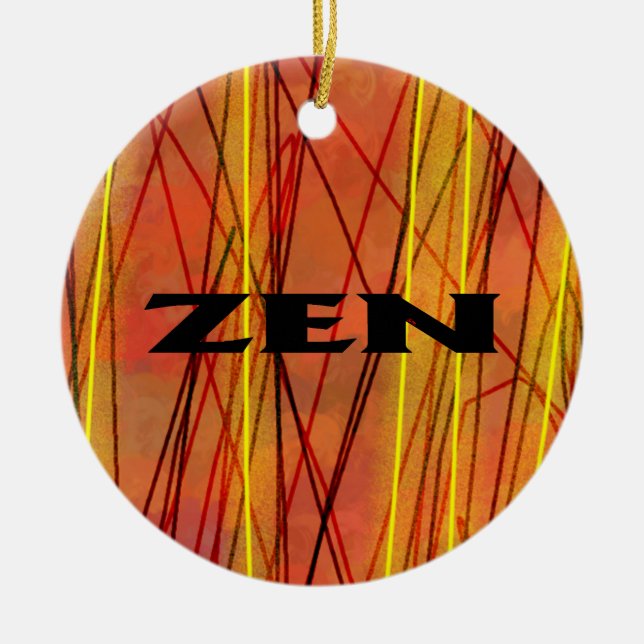 Zen-Keramik mit schwarzem Draht Keramik Ornament (Vorne)