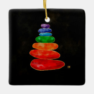 Zen Kies Chakras - Wasserfarbe Keramikornament