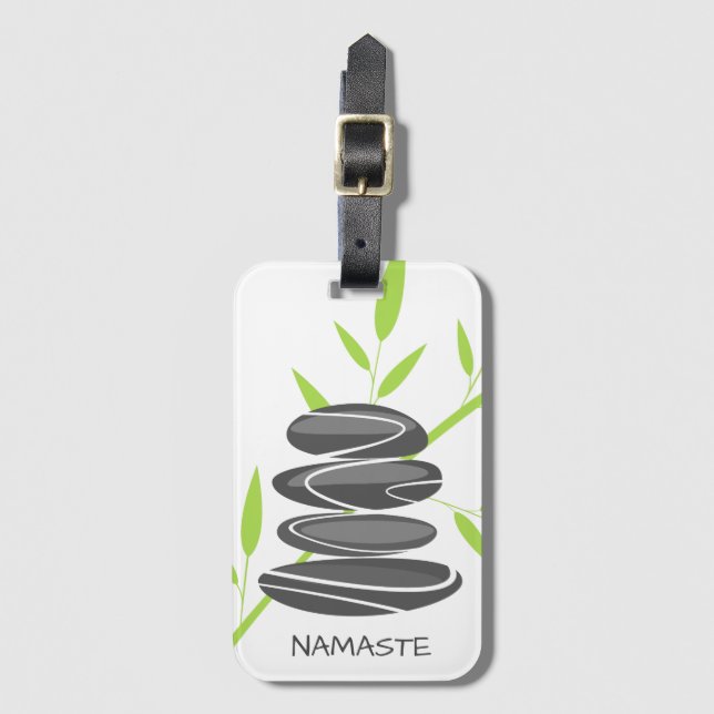 Zen-Kiesel-Personalisierte Gepäckanhänger (Vorderseite Vertikal)
