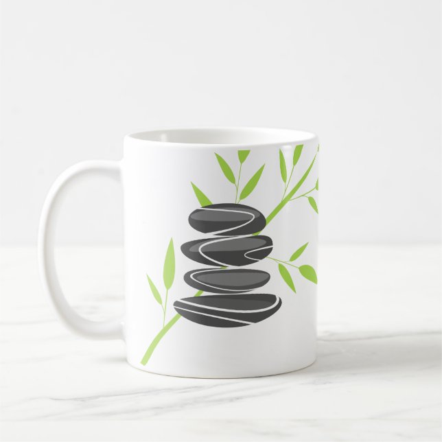 Zen-Kiesstapel-Tasse mit inspirierendem Zitat Tasse (Links)