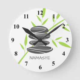 Zen-Kiessteine stapeln Yoga-Mauer-Uhr Runde Wanduhr