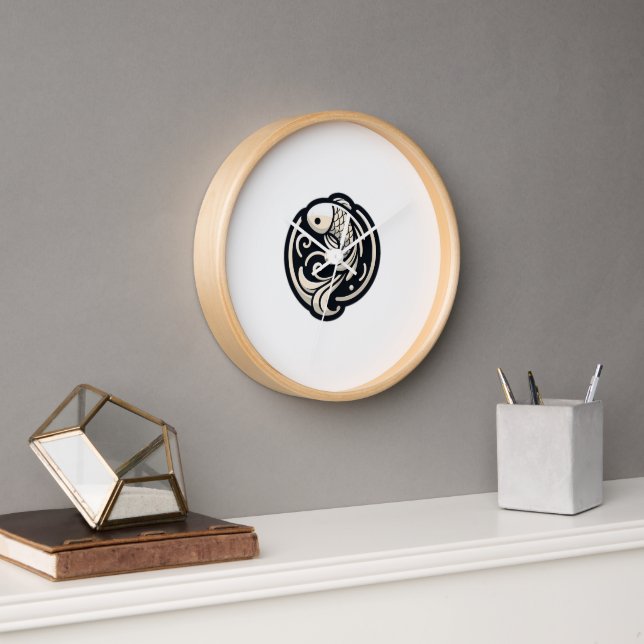 Zen Koi Fish Clock - Minimalistisches Design Uhr (Büro)