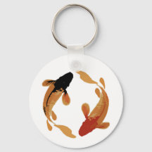 Zen Koi Fish White Simple Minimalistisch Schlüssel
