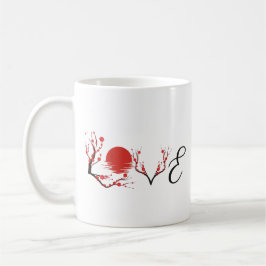 Zen-Liebe: Japanischer Kirschblüten-Sonnenuntergan Kaffeetasse