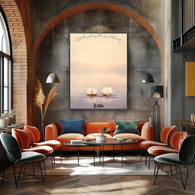 Zen-Lotus-Blumen am Abend Poster (Von Creator hochgeladen)