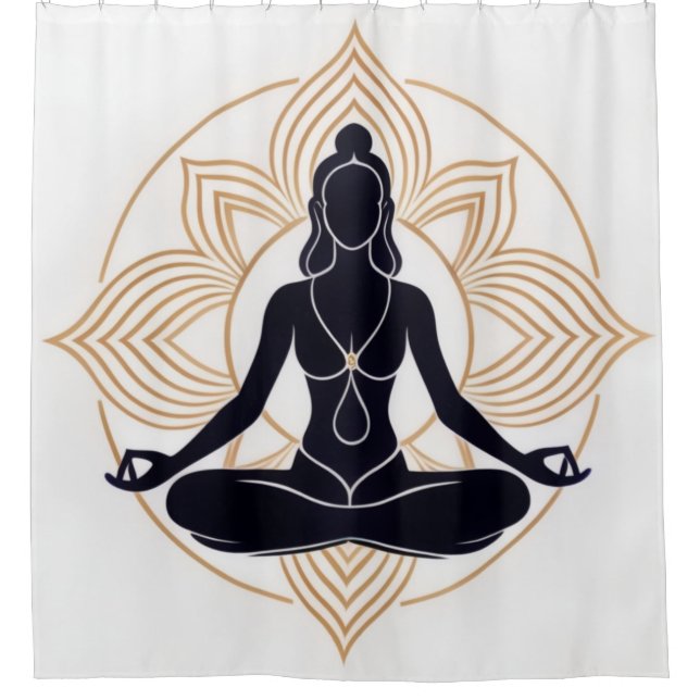 Zen Lotus Meditation Duschvorhang (Vorderseite)