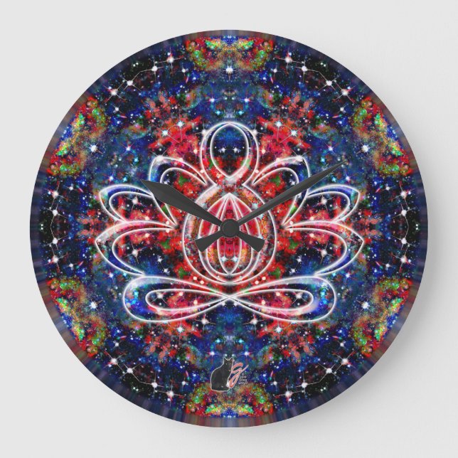 Zen-Lotus-Uhr Große Wanduhr (Vorderseite)