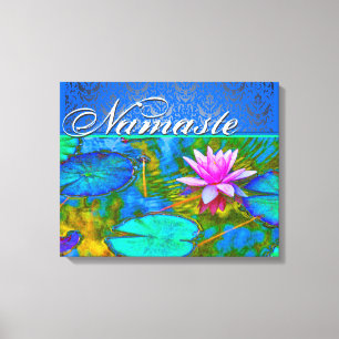 Zen-Lotus-Yoga Practioners eleganter Damast Leinwanddruck