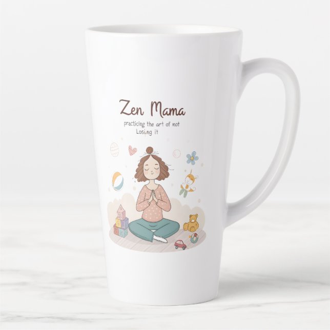 Zen Mama Ruhige Mutterschaft Kunst Milchtasse (Rechts)