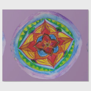 Zen Mandala Matte Wrapping Paper, 30" x 6' Geschenkpapier