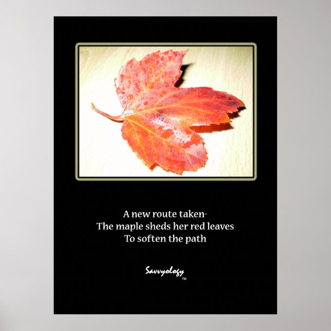 Zen Maple Gedicht & Art Print Poster (Vorne)