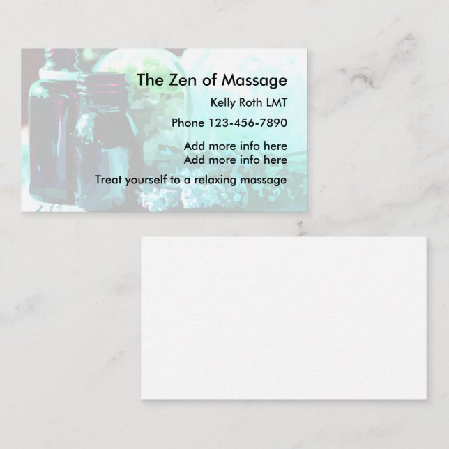 Zen Massage Business Cards Visitenkarte (Vorne/Hinten)