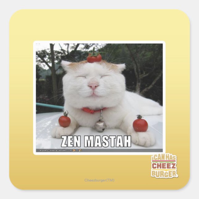 Zen Mastah Quadratischer Aufkleber (Vorderseite)