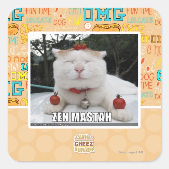 Zen Mastah Quadratischer Aufkleber (Vorderseite)