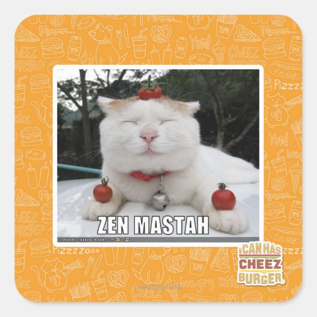Zen Mastah Quadratischer Aufkleber (Vorderseite)